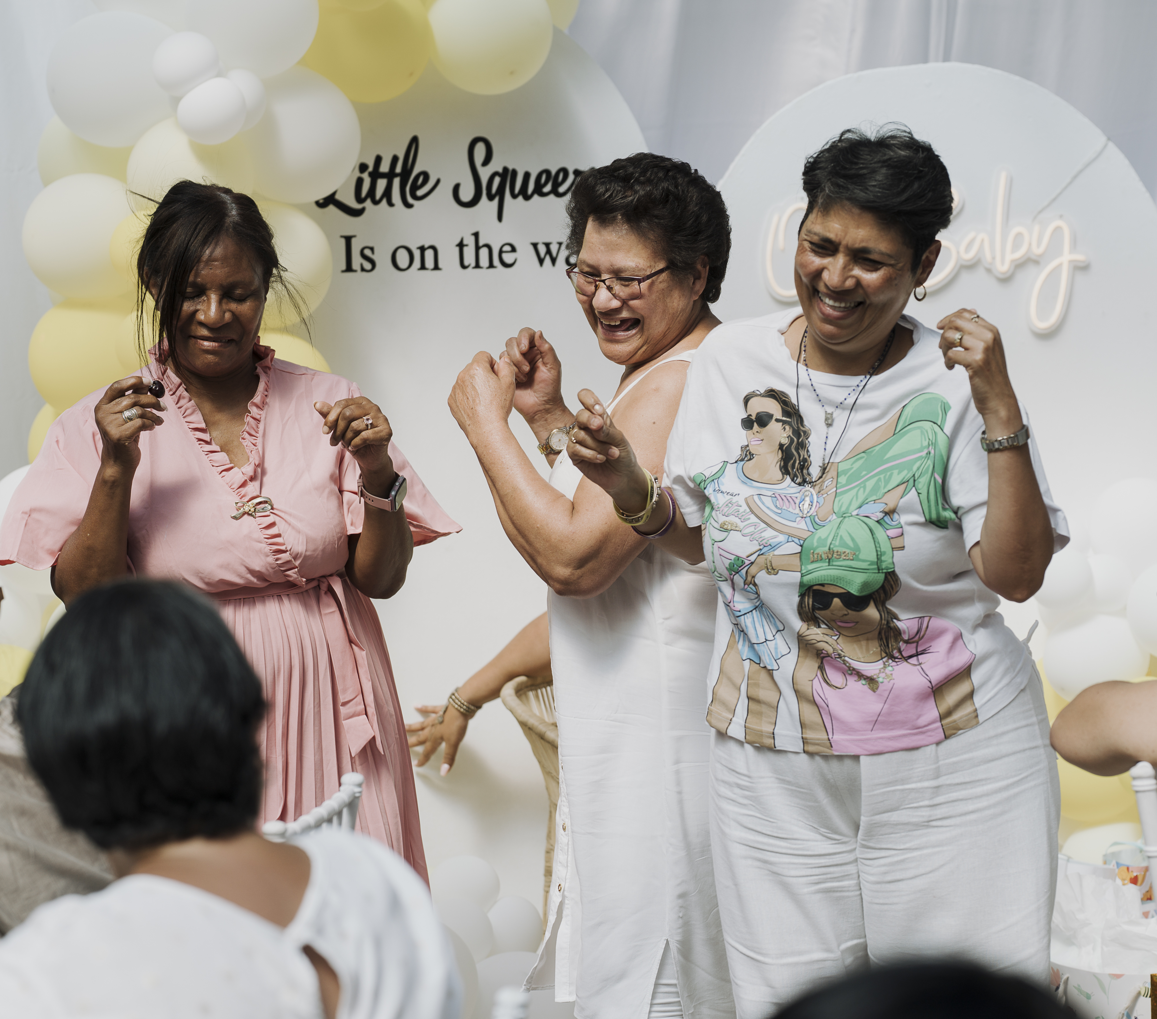 Family celebrating at a baby shower
