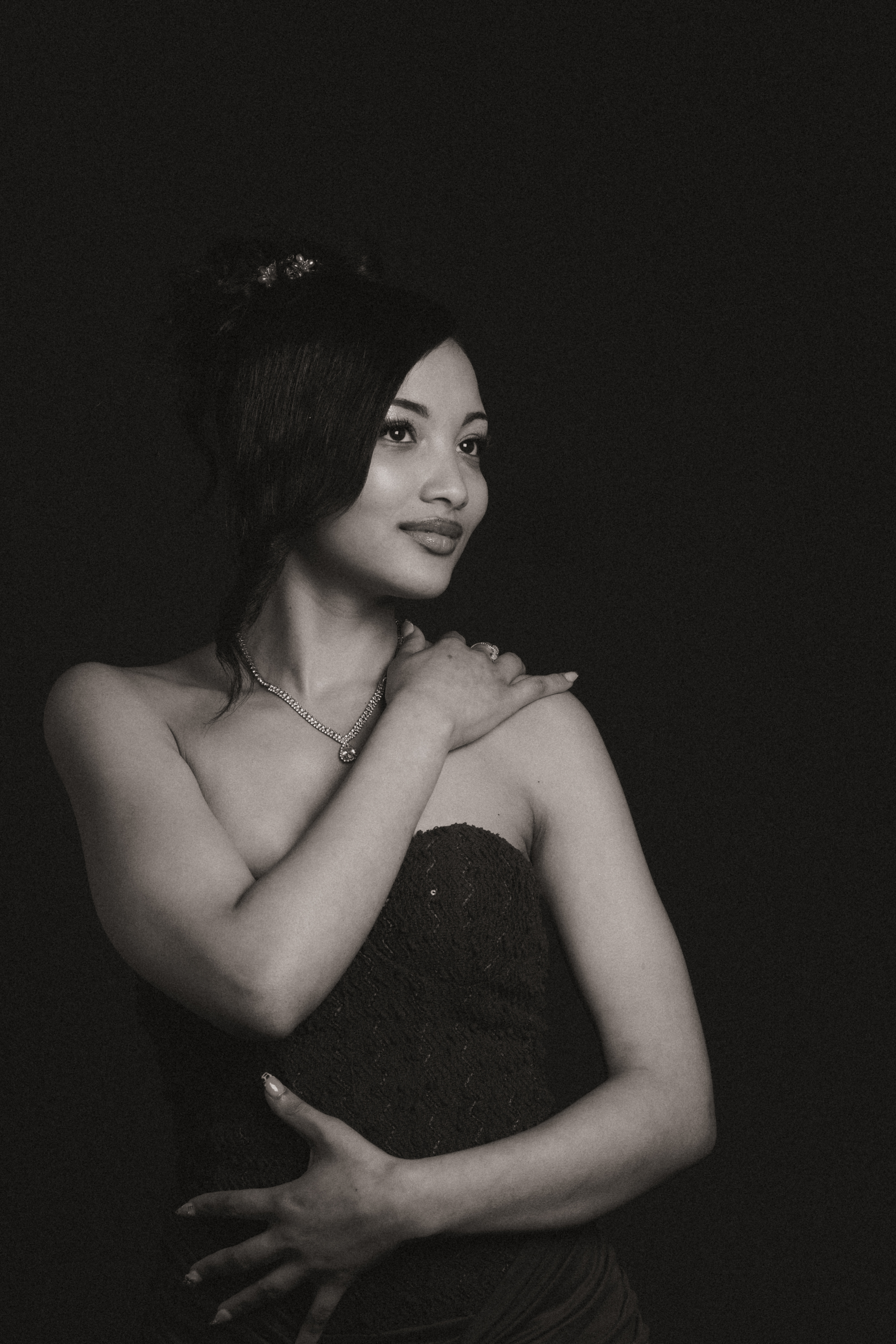 Birthday portrait in black and white