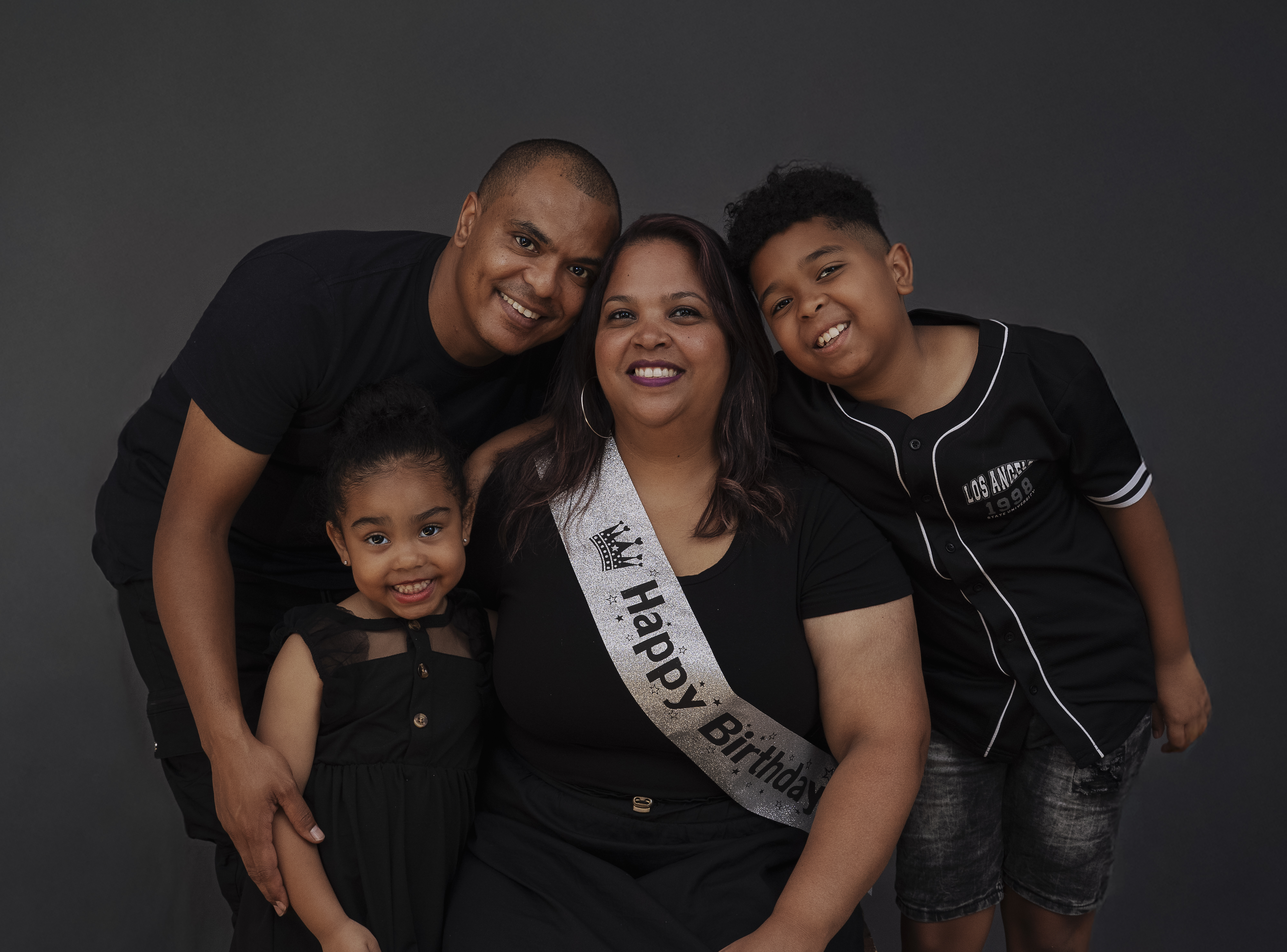 Birthday girl with family