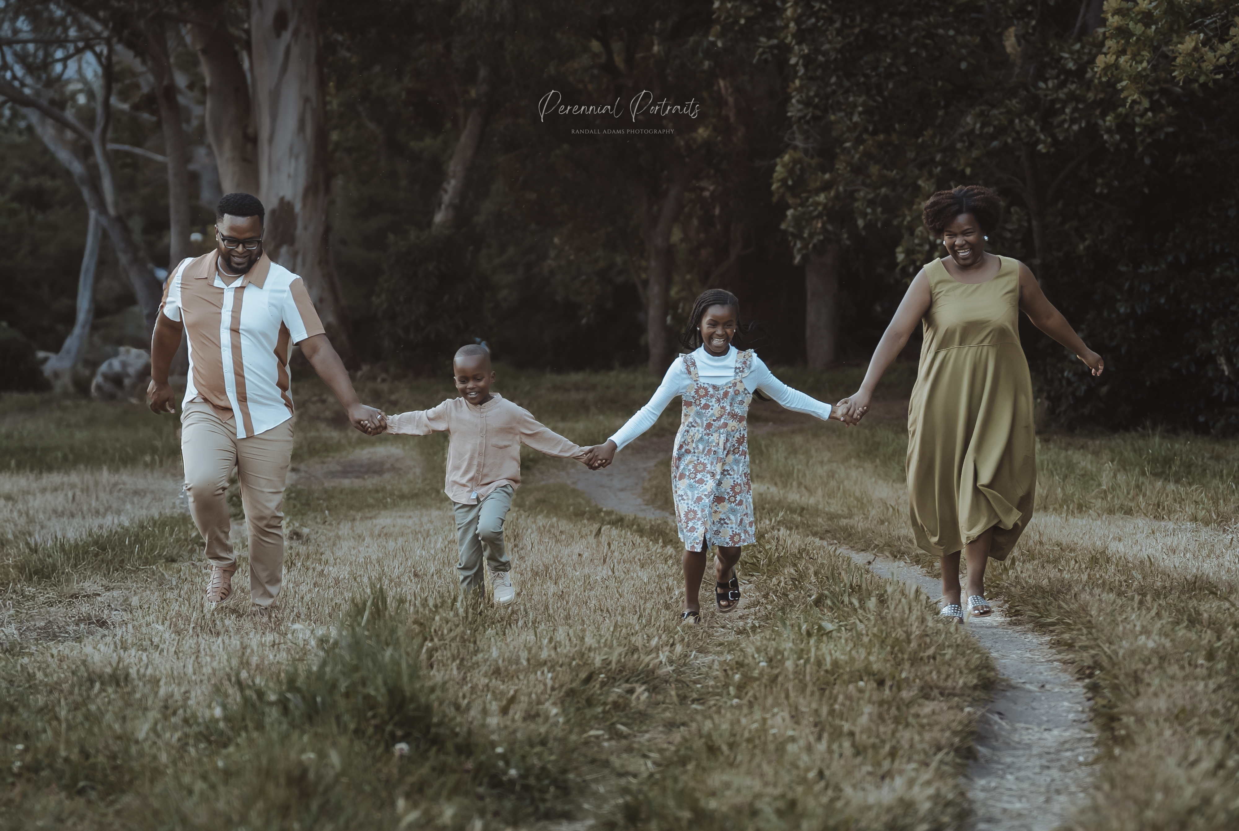 Family walking hand in hand