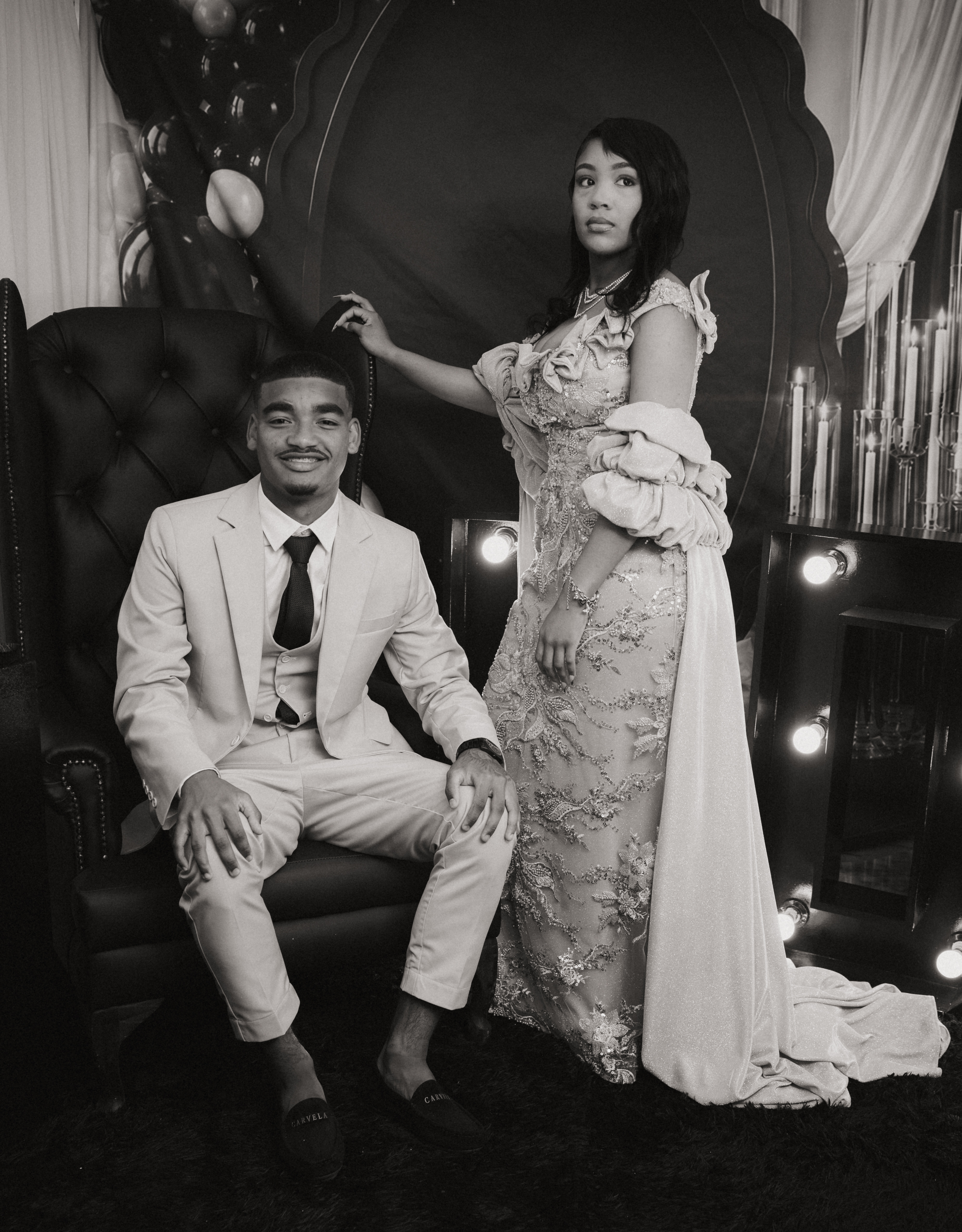 Couple portrait in black and white