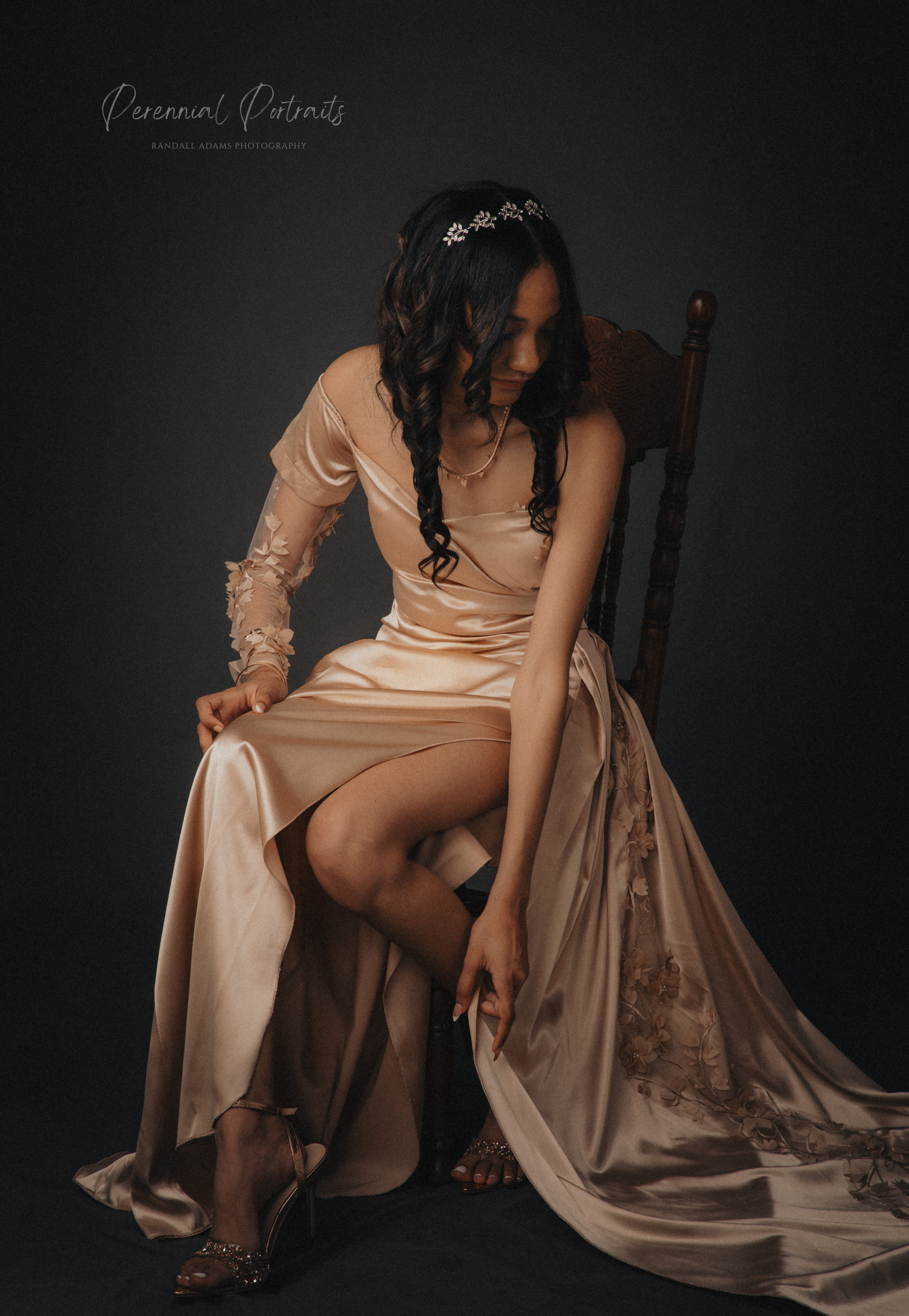 Portrait in a champagne gown