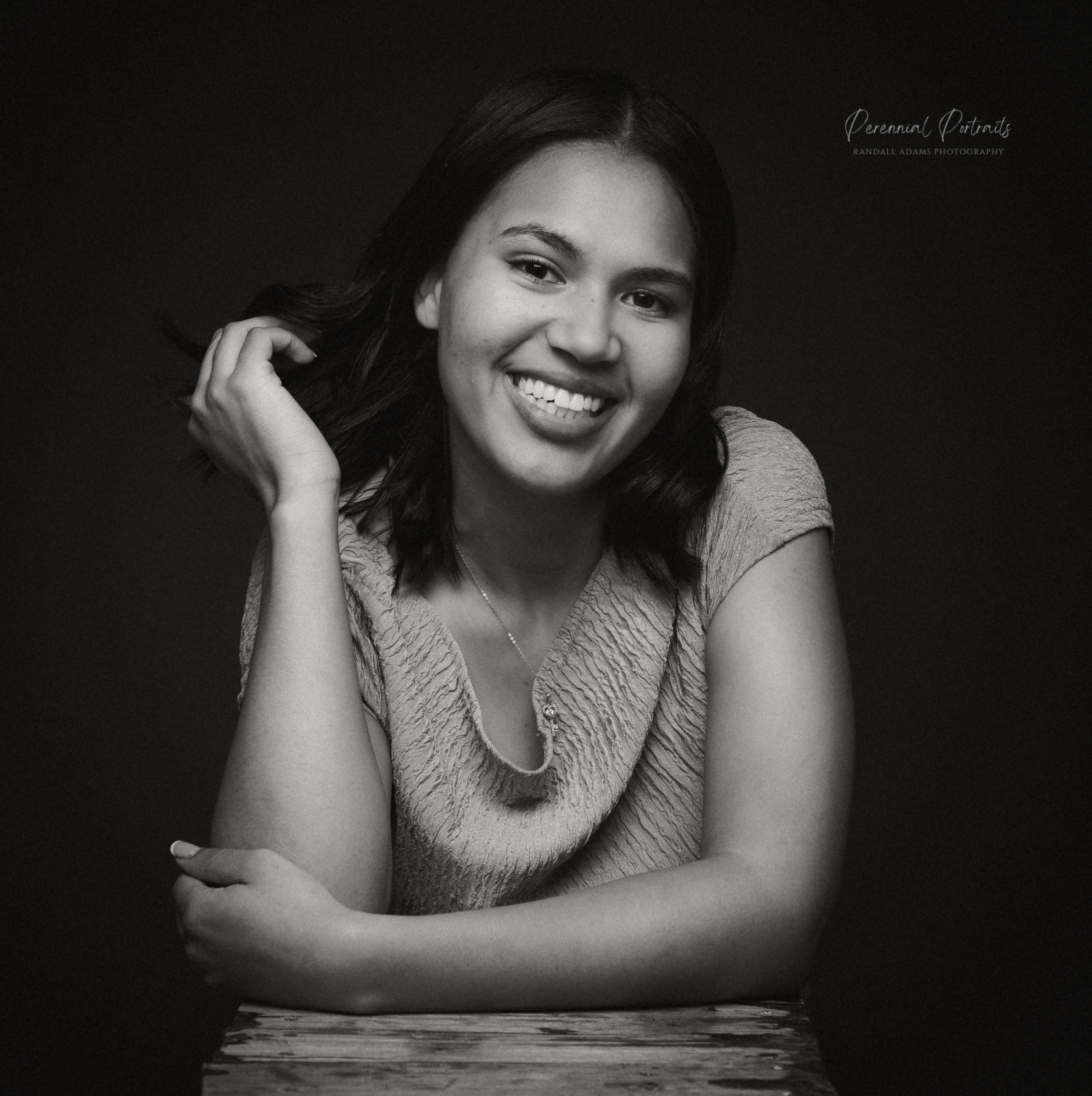Black and white individual portrait